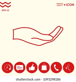 Open hand - line icon