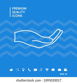 Open hand - line icon