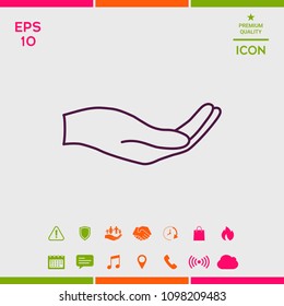 Open hand - line icon