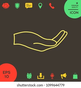 Open hand - line icon