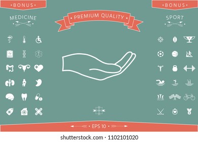 Open hand - line icon