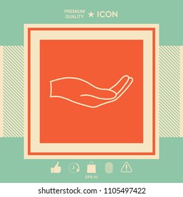 Open hand - line icon
