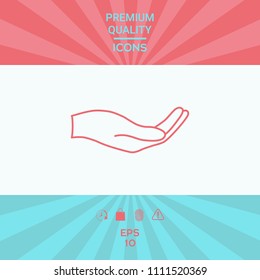 Open hand - line icon