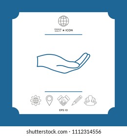 Open hand - line icon