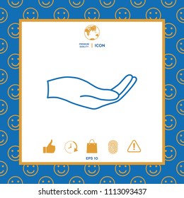 Open hand - line icon