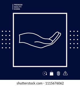 Open hand - line icon