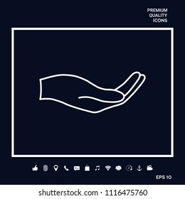 Open hand - line icon