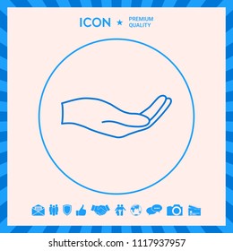 Open hand - line icon