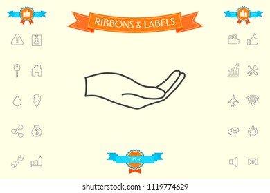 Open hand - line icon