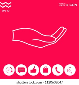 Open hand - line icon