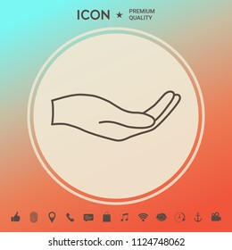 Open hand - line icon