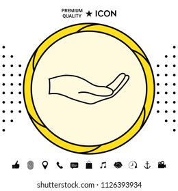 Open hand - line icon