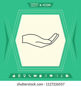 Open hand - line icon