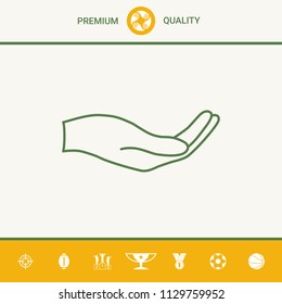 Open hand - line icon