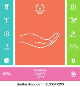Open hand - line icon