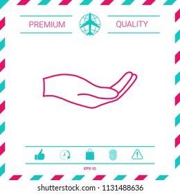 Open hand - line icon