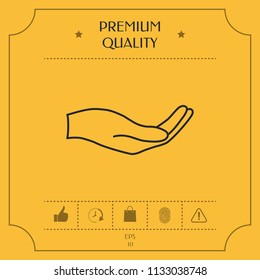 Open hand - line icon