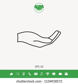 Open hand - line icon