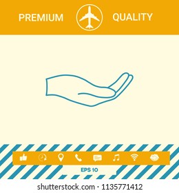 Open hand - line icon