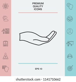 Open hand - line icon