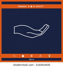 Open hand - line icon