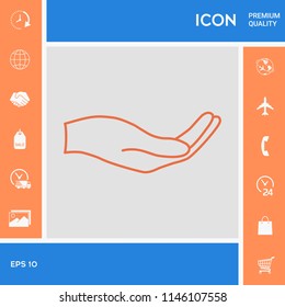 Open hand - line icon