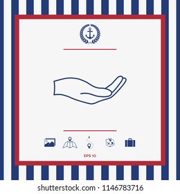 Open hand - line icon