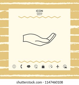 Open hand - line icon