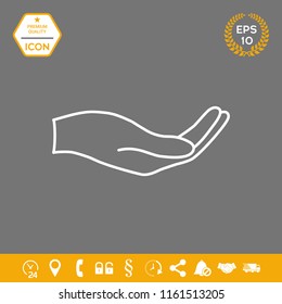 Open hand - line icon