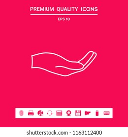 Open hand - line icon