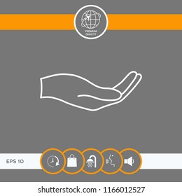 Open hand - line icon