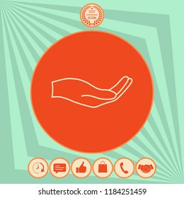 Open hand - line icon