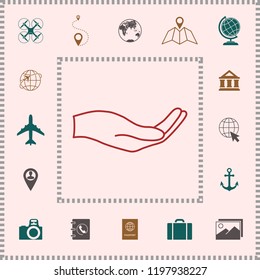 Open hand - line icon