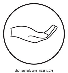 Open hand - line icon