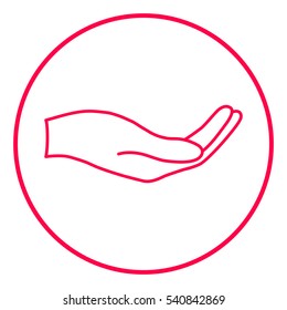 Open hand - line icon