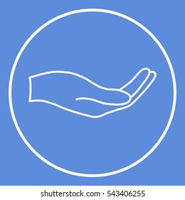 Open hand - line icon