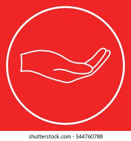 Open hand - line icon