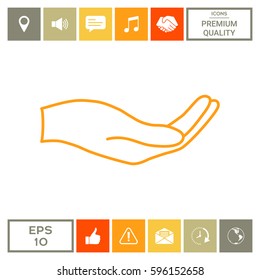 Open hand - line icon