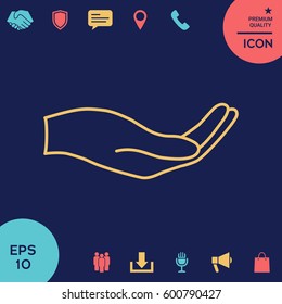Open hand - line icon