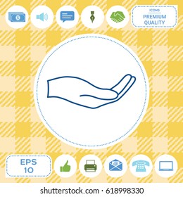 Open hand - line icon
