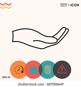 Open hand - line icon