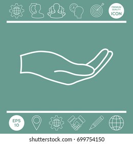 Open hand - line icon
