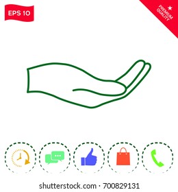 Open hand - line icon