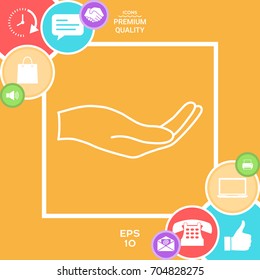 Open hand - line icon