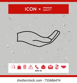 Open hand - line icon
