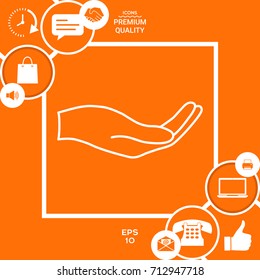 Open hand - line icon