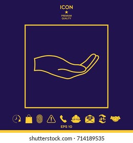 Open hand - line icon