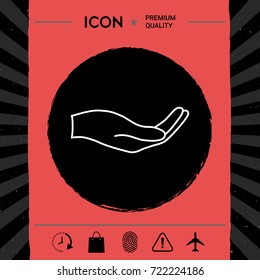 Open hand - line icon