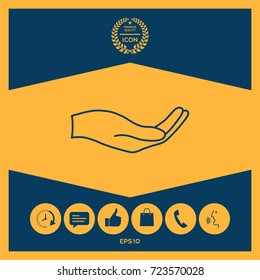 Open hand - line icon