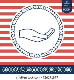 Open hand - line icon